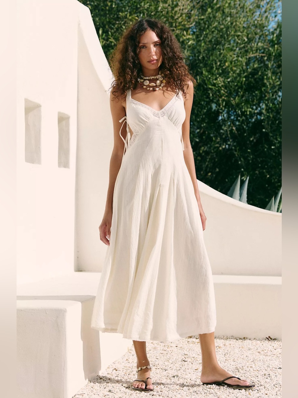 FREE PEOPLE | ✨NEW✨ Vivi Cotton Midi Dress in Clean Ivory